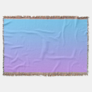 Pale Blue to Lavende Linear Ombre Gradient Pattern Throw Blanket