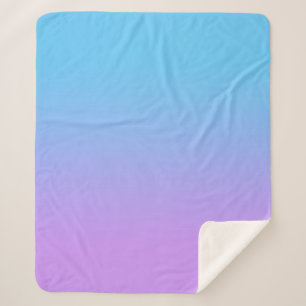 Pale Blue to Lavender Ombre Gradient Pattern Sherpa Blanket