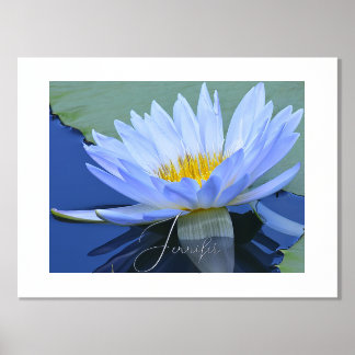 Pale Blue Water Lily Personalized Foil Name Foil P Foil Prints