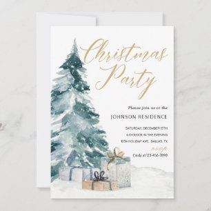 Pale Blue Winter Neige Noël Fête Invitation