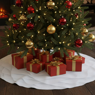 Pale Blue Winter Rose Ruffles Christmas Tree Skirt