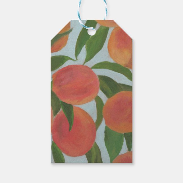Pale Blue with Peaches Favor Tag (Front)