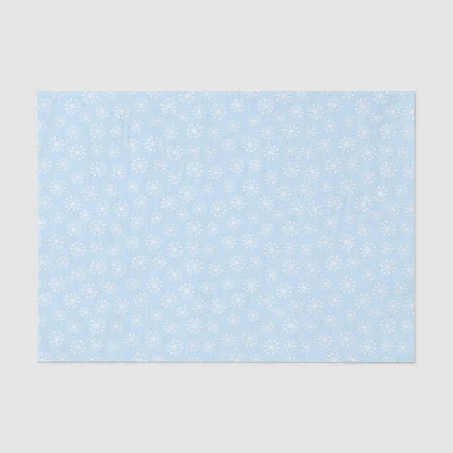 PALE BLUE WITH WHITE FLOWERS TISSUE PAPER (Front)