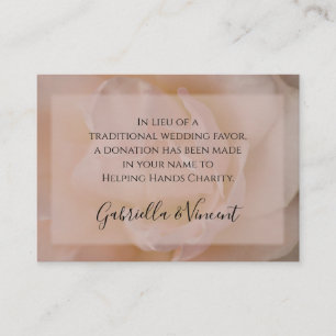Pale Blush Pink Rose Floral Wedding Charity Card