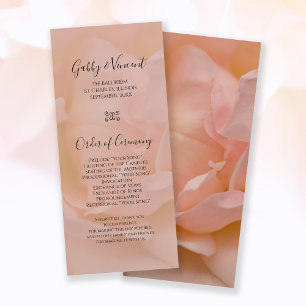 Pale Blush Pink Rose Floral Wedding Program