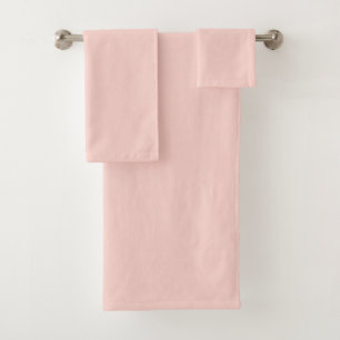Pale Blush Pink Solid Colour Bath Towel Set