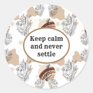 Pale Boho Wildflowers Flowers  Classic Round Sticker