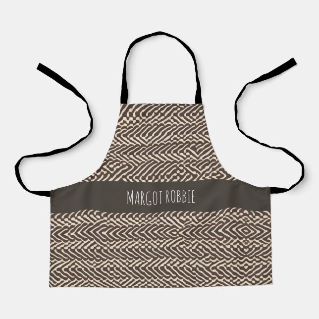 Pale brown fabric rugs Geometric Pattern Apron (Front)