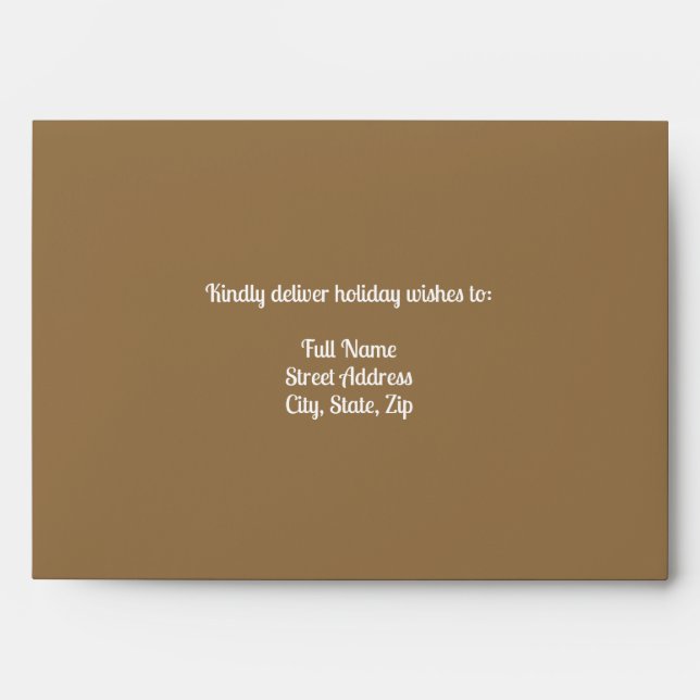 Pale Brown, Mocha Christmas Envelope (Front)