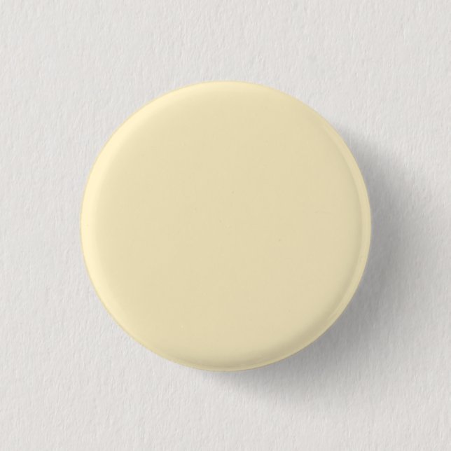 Pale Buttercup Yellow Solid Colour 1 Inch Round Button (Front)