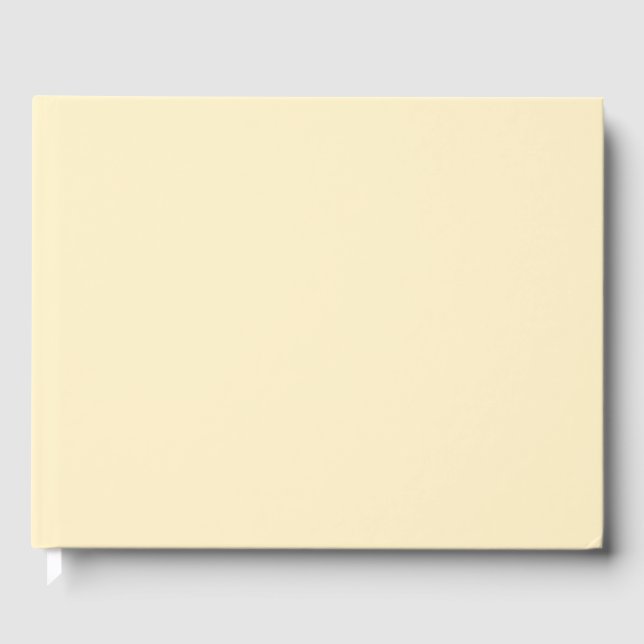 Pale Buttercup Yellow Solid Colour Guest Book (Front)