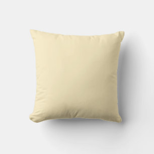 Pale Buttercup Yellow Solid Colour Throw Pillow