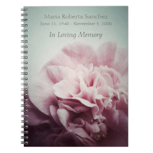 Pale camellia flower memorial notebook