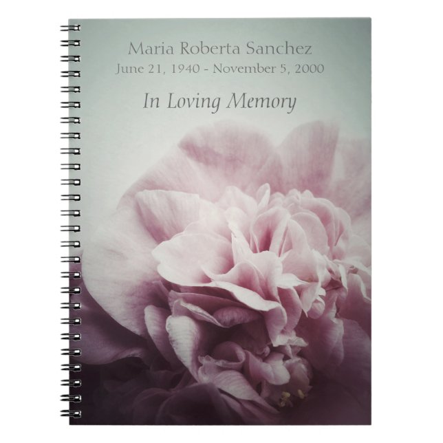 Pale camellia flower memorial notebook (Front)