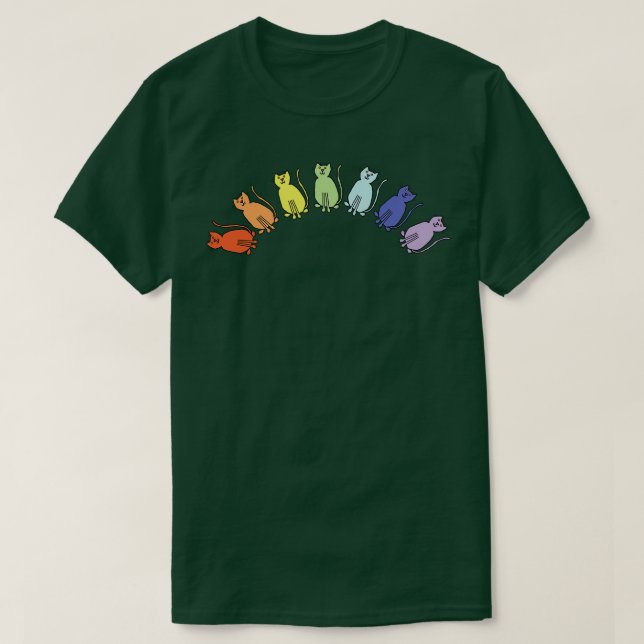 Pale Cats Rainbow T-Shirt (Design Front)