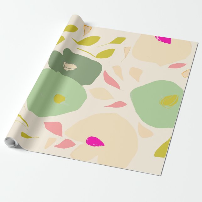 Pale colours botanical Wrapping Paper (Unrolled)
