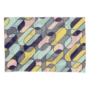 Pale Colours Geometric: Retro Pattern Pillowcase