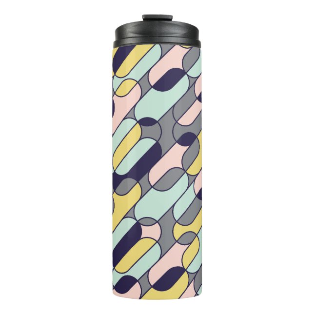 Pale Colours Geometric: Retro Pattern Thermal Tumbler (Front)