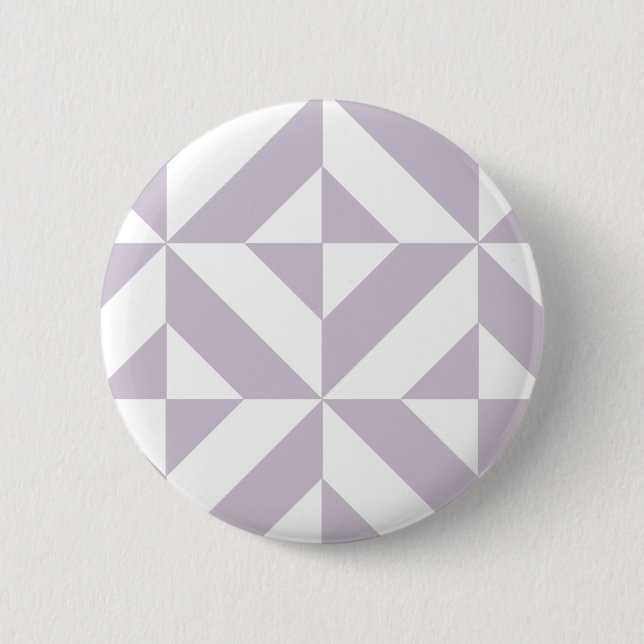 Pale Cool Grape Geometric Deco Cube Pattern 2 Inch Round Button (Front)