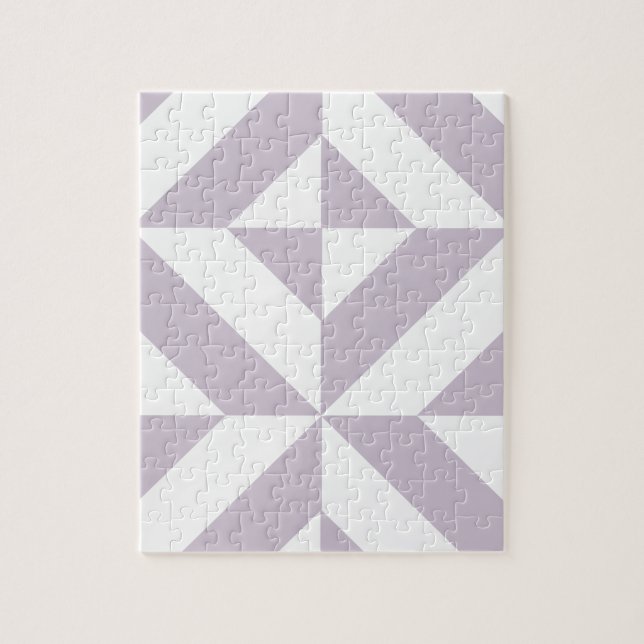 Pale Cool Grape Geometric Deco Cube Pattern Jigsaw Puzzle (Vertical)
