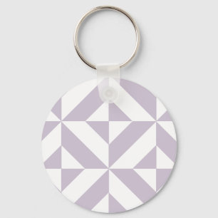 Pale Cool Grape Geometric Deco Cube Pattern Keychain