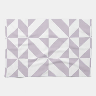 Pale Cool Grape Geometric Deco Cube Pattern Kitchen Towel
