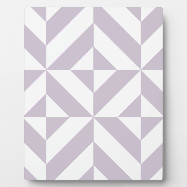 Pale Cool Grape Geometric Deco Cube Pattern Plaque (Front)