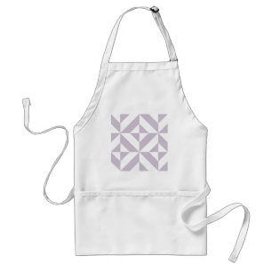 Pale Cool Grape Geometric Deco Cube Pattern Standard Apron