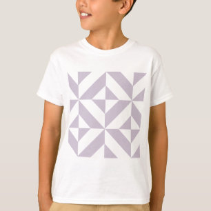Pale Cool Grape Geometric Deco Cube Pattern T-Shirt