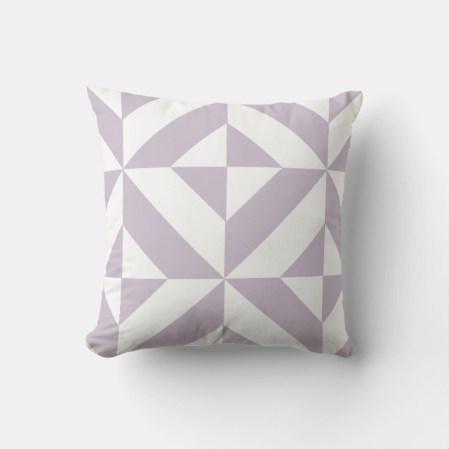 Pale Cool Grape Geometric Deco Cube Pattern Throw Pillow (Front)