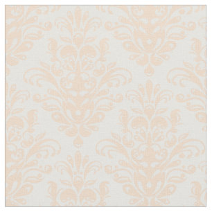 Pale coral Pink and white Elegant Damask Pattern Fabric