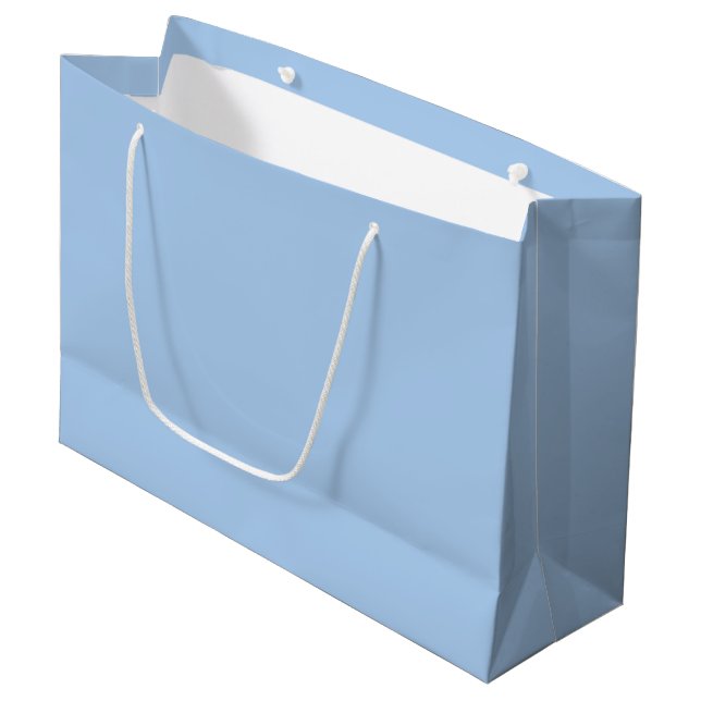 Pale Cornflower Blue Solid Colour Large Gift Bag (Front Angled)
