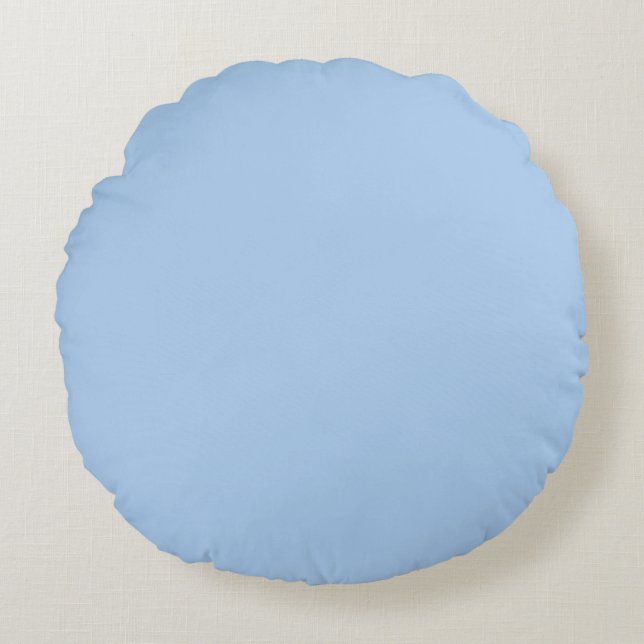 Pale Cornflower Blue Solid Colour Round Pillow (Front)