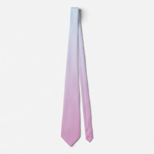 Pale Cyan Blue and Soft Pink Gradient Ombre Tie
