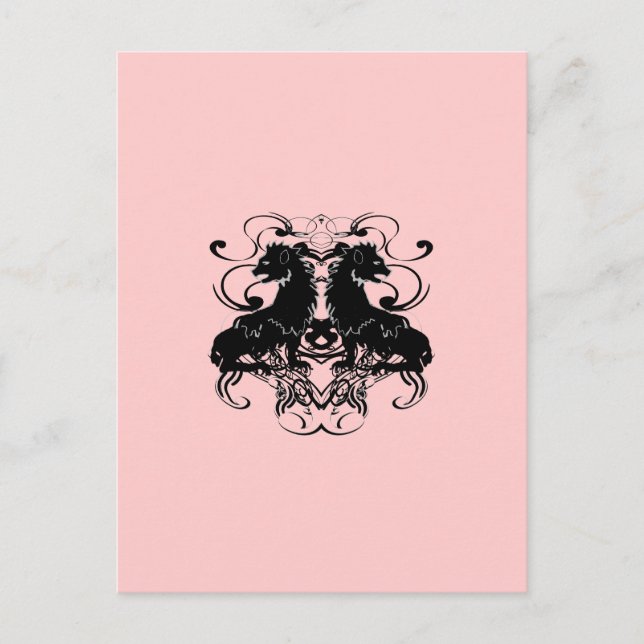 Pale Dogwood Pink Vintage Lion Design Postcard (Front)