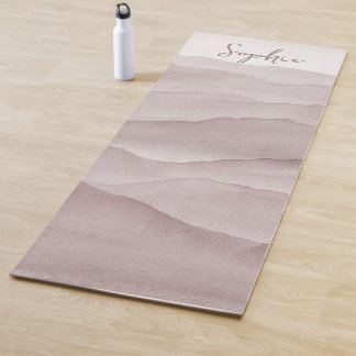 Pale dusty pink aesthetic personalised yoga mat