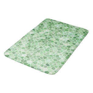Pale Emerald and Pistachio Cobbled Patchwork Bath Mat