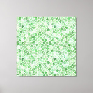 Pale Emerald and Pistachio Cobbled Patchwork Canvas Print