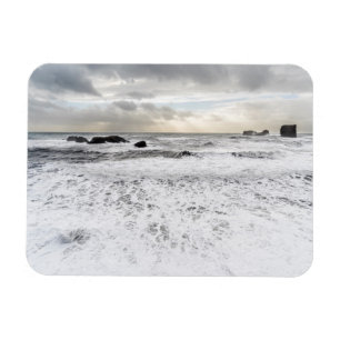 Pale foamy ocean seascape, Iceland Magnet