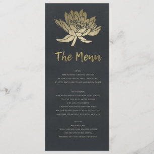 PÂLE GLAMOREUSE GOLD BLUE BLACK LOTUS MENU FLORAL