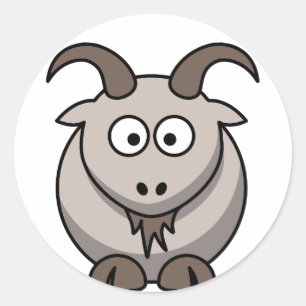Pale goat classic round sticker