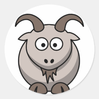Pale goat classic round sticker