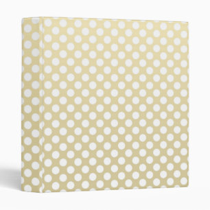 Pale Gold and White Polka Dots Binder