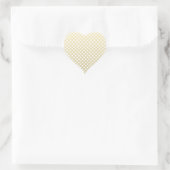 Pale Gold and White Polka Dots Heart Sticker (Bag)