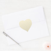 Pale Gold and White Polka Dots Heart Sticker (Envelope)