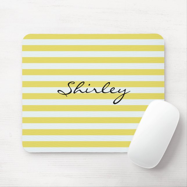 Pale Gold and White Stripes by Shirley Taylor Mouse Pad (With Mouse)