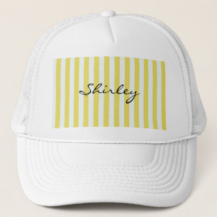 Pale Gold and White Stripes by Shirley Taylor Trucker Hat