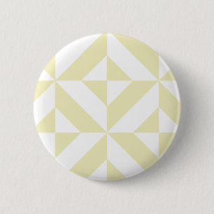 Pale Gold Geometric Deco Cube Pattern 2 Inch Round Button