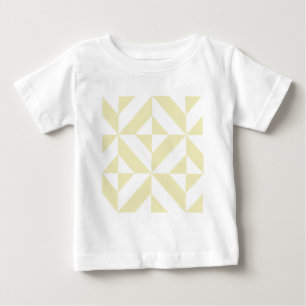 Pale Gold Geometric Deco Cube Pattern Baby T-Shirt