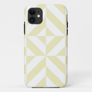 Pale Gold Geometric Deco Cube Pattern iPhone 11 Case